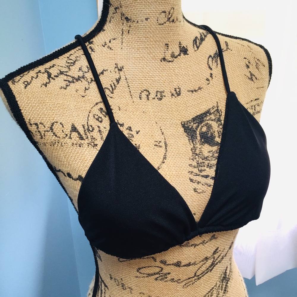 Victoria’s Secret Bikini Top Back Gold Rhinestone detail large LG L triangle